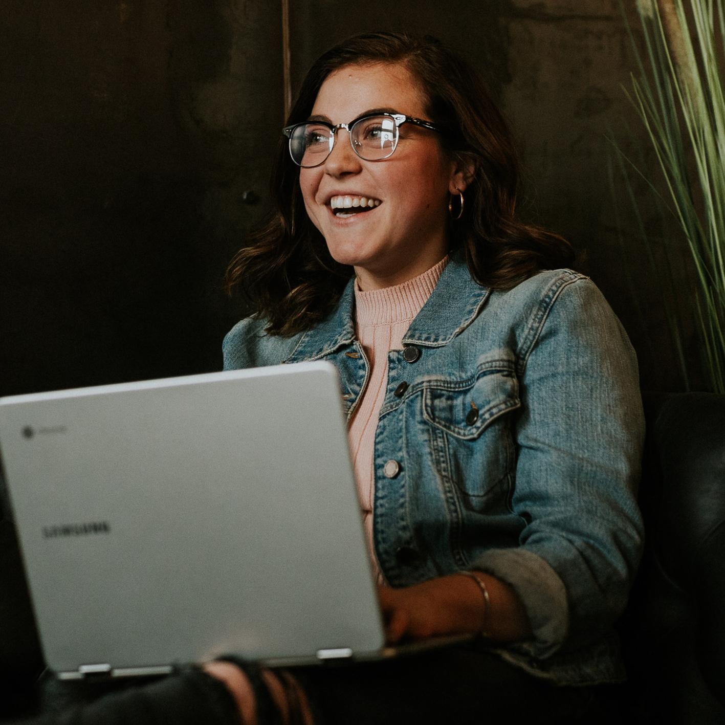 Person using a laptop