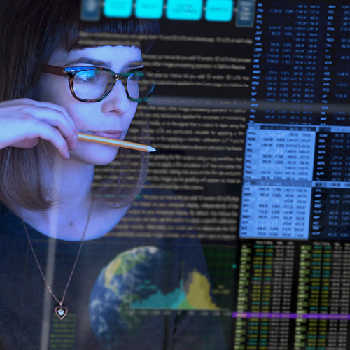 Person looking at a computer screen