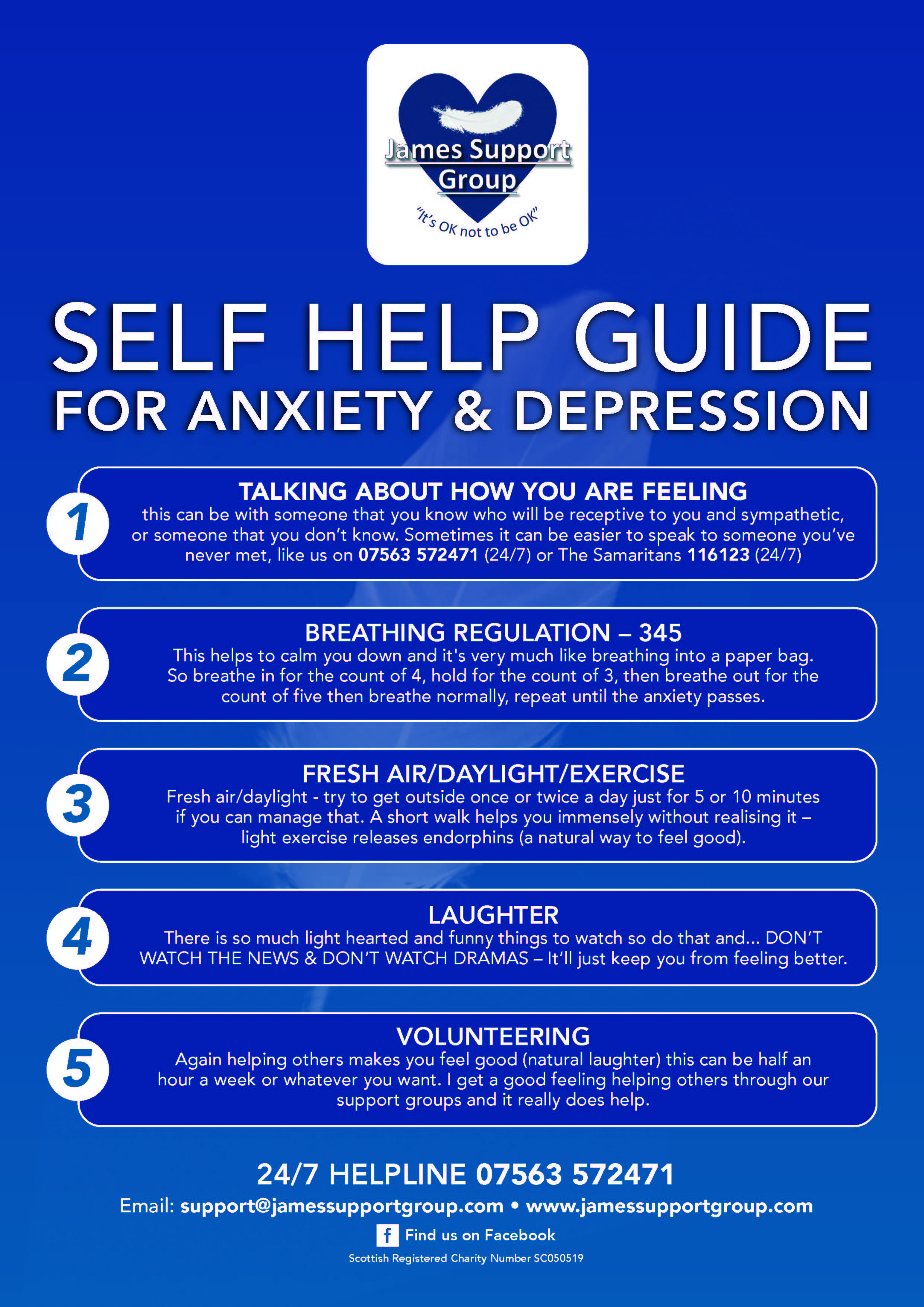 an image talking about how to get help for anxiety and depression from james support group