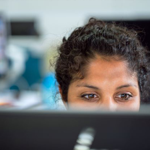 woman on computer